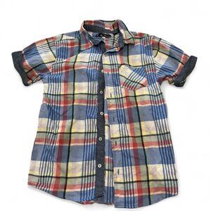 Ben Sherman Boys Plaid Button Down Size Large 14